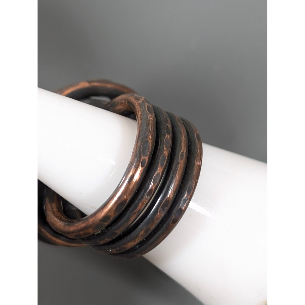 AC Jewelry Creations Copper Knot Cocktail Ring Size 7 Artisan Statement - Picture 4 of 8